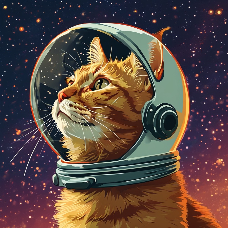 cat astronaut