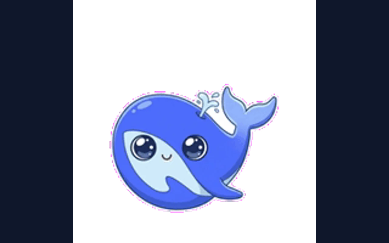 The DeepSeek whale, breathing and blinking