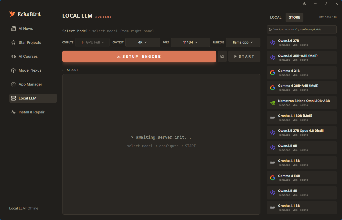 localllm en dark