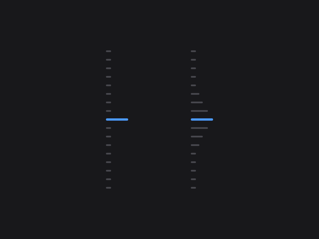 dsh-scroll-timeline (left: reading-position peak bar; right: hover magnetic mountain)