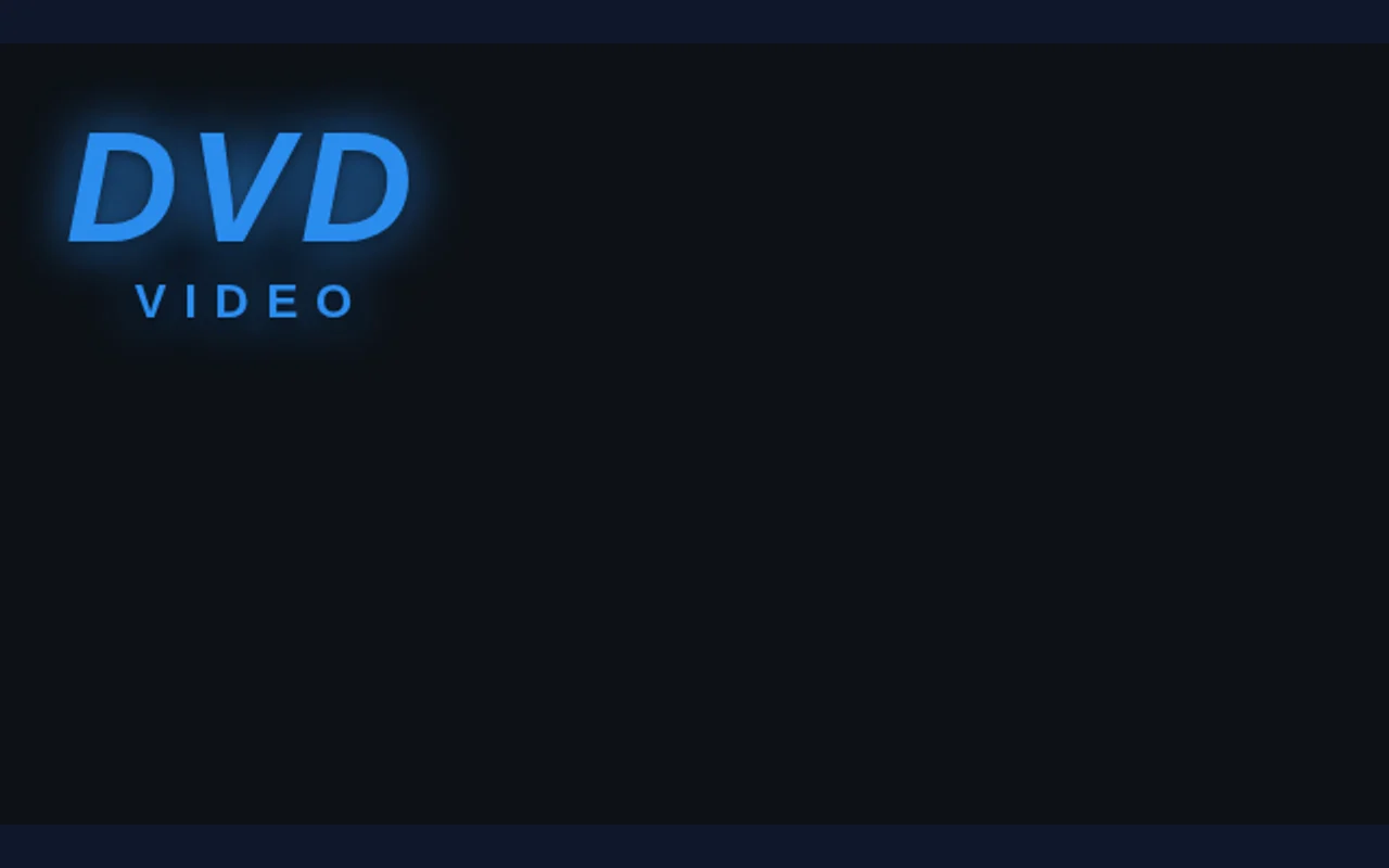 dsh-plugin-dvd-bounce demo — the DVD wordmark drifts and bounces off the edges, changing colour on each hit