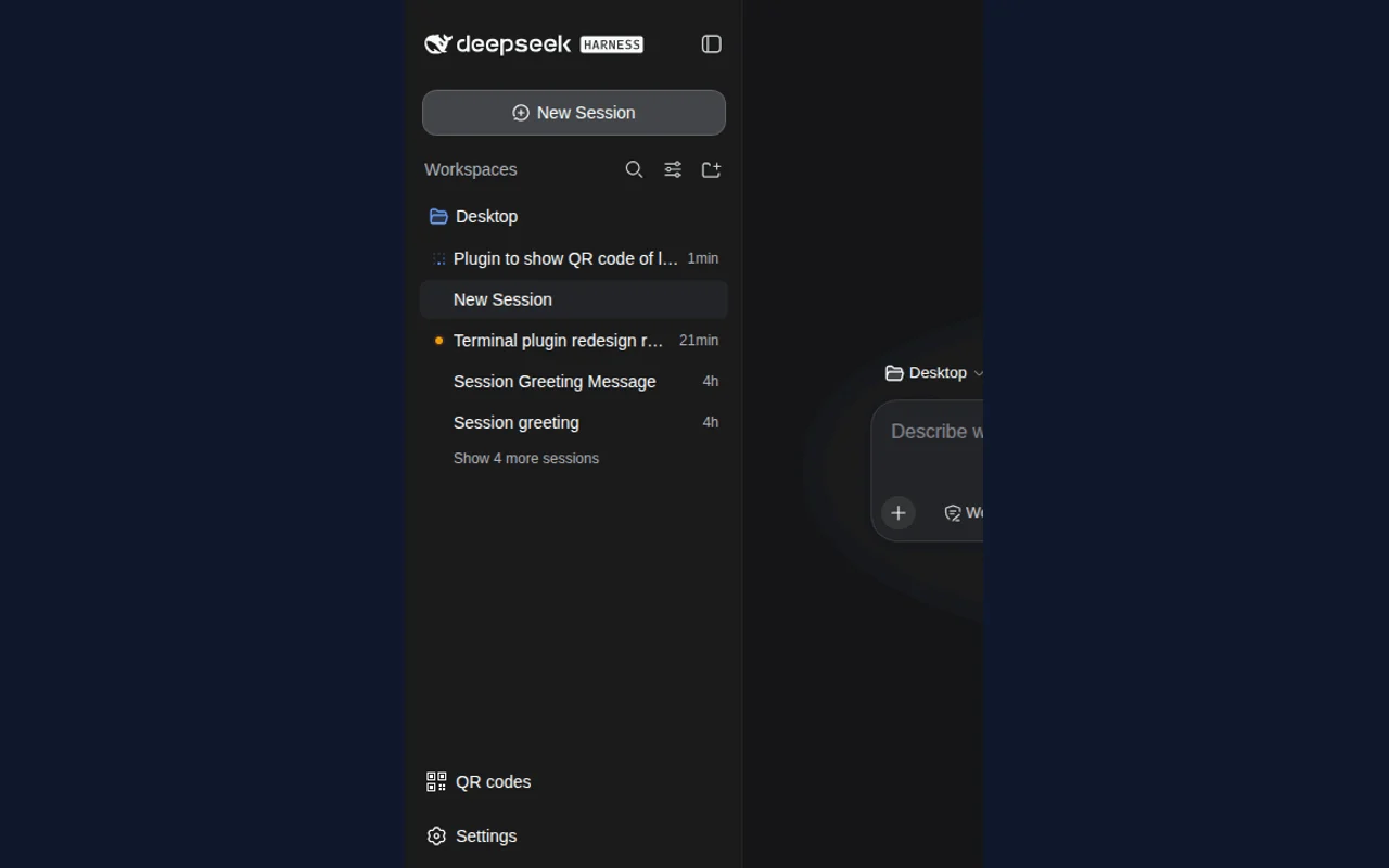 dsh-plugin-qr-connect demo — click the QR button, scan, connect